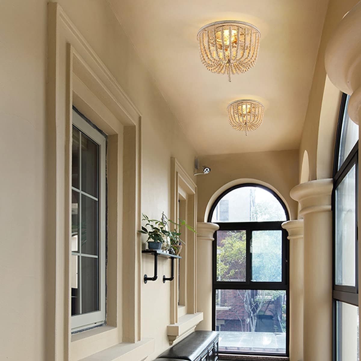 Beaded Flush Mount Light 4