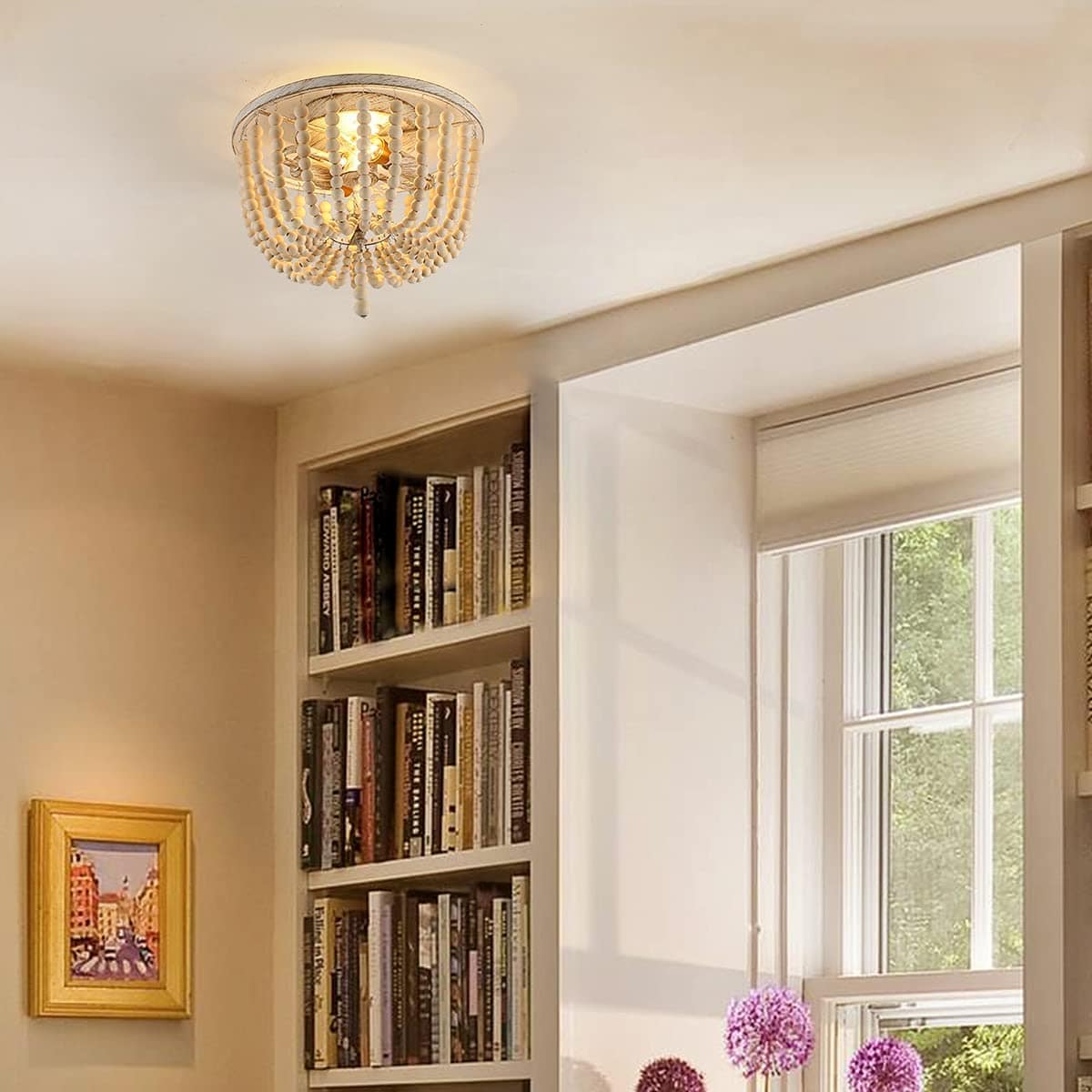 Beaded Flush Mount Light