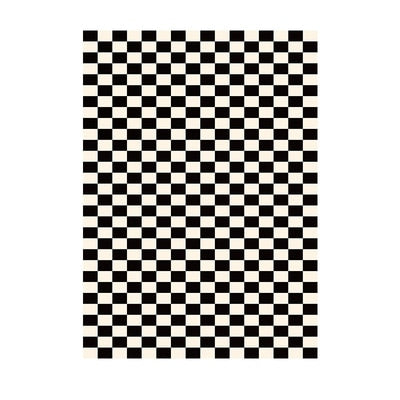 Black checkered rug
