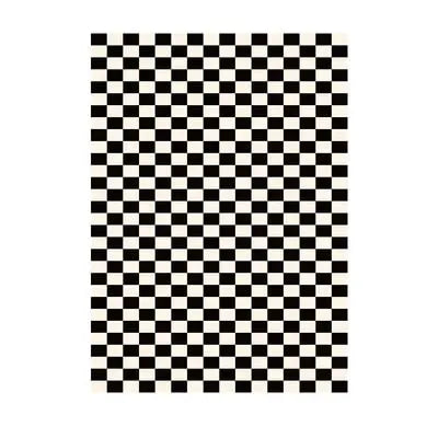 Black checkered rug