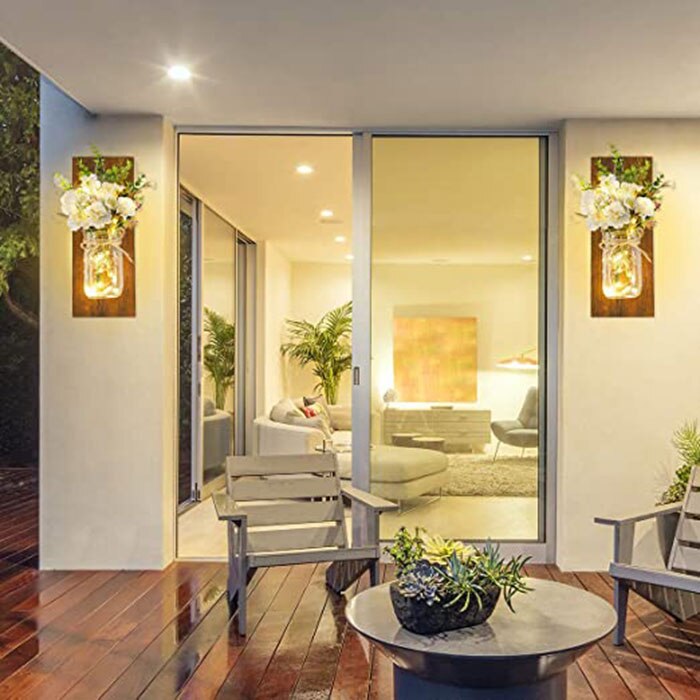 Window wall with beautiful wall sconces