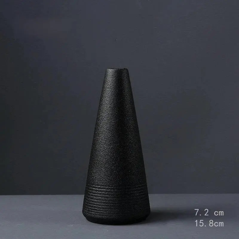 big Black Ceramic Vase