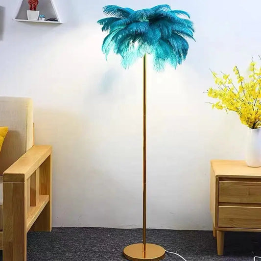 blue feather lamp