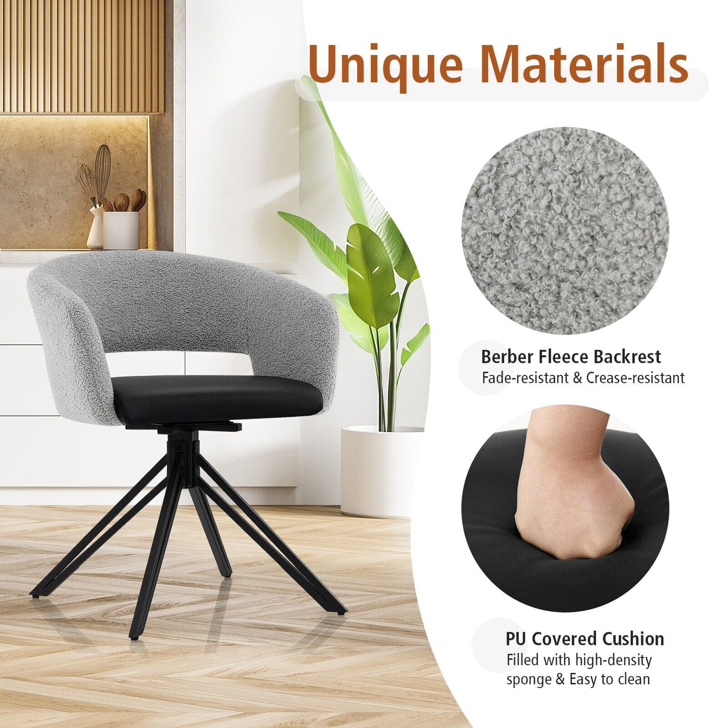 alt image 4 for Modern Sherpa Desk Chair