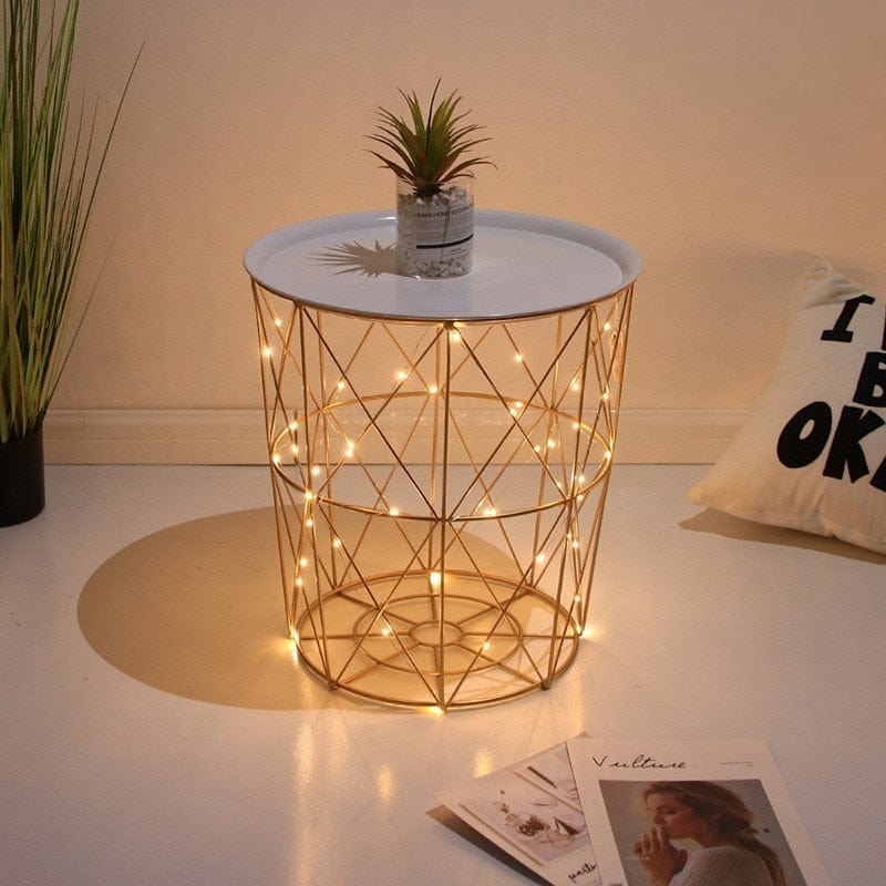 gold lighting coffee table
