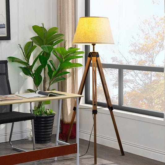 Tripod Wooden Floor Lamp