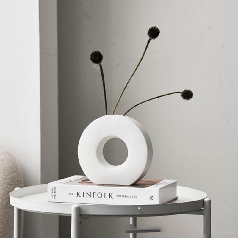 white tabletop vase
