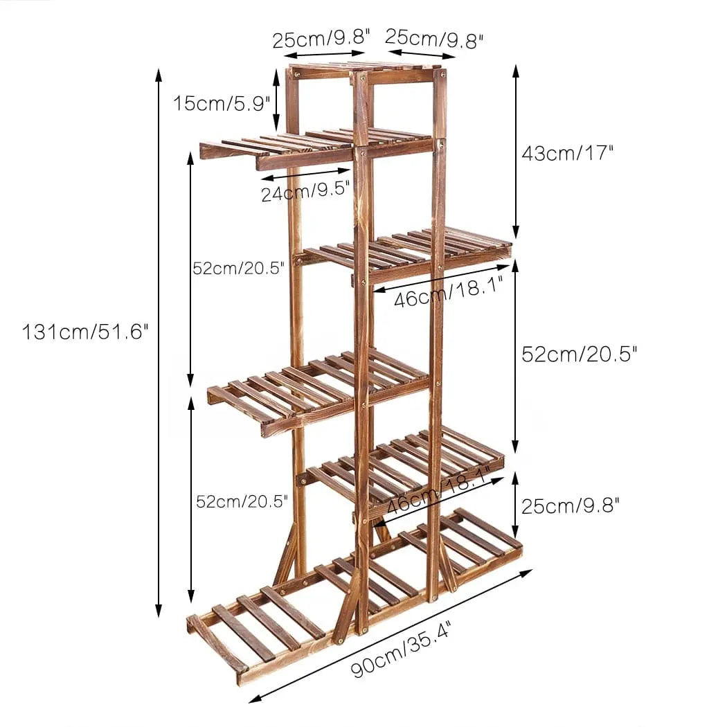 tall wooden plant stand