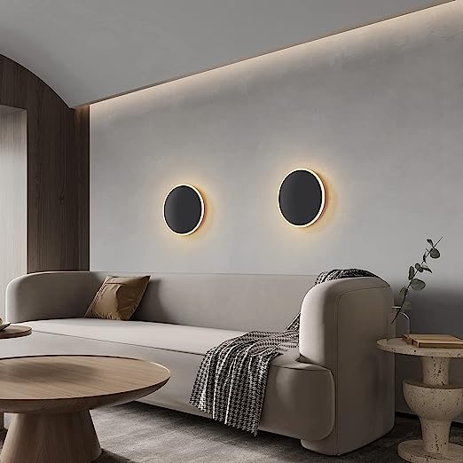 Black Round wall sconce