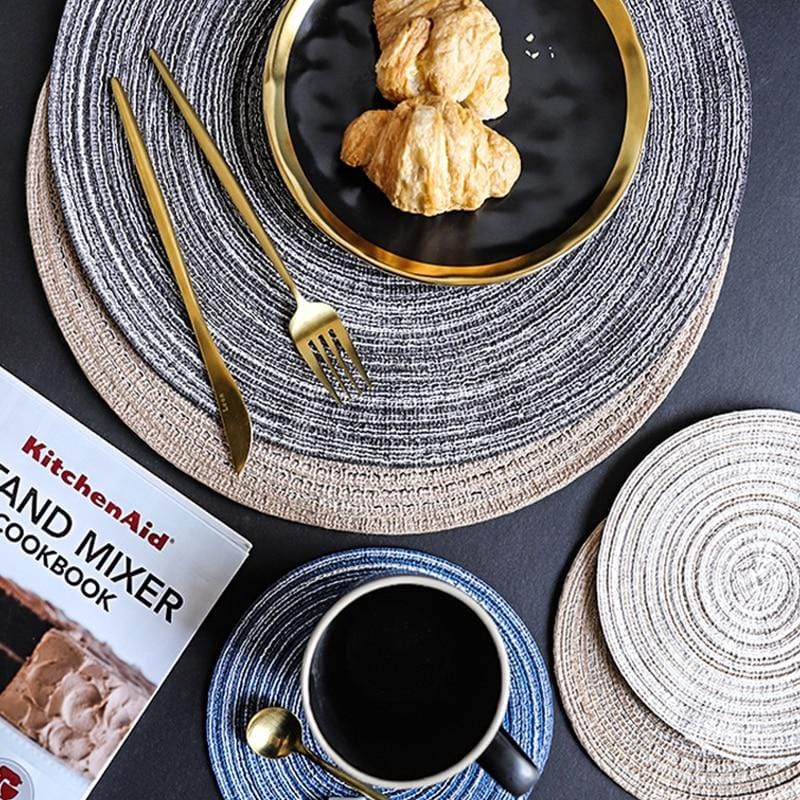 Solid Linen Placemat Coaster Pad