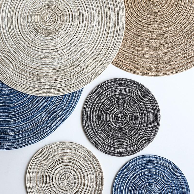 Solid Linen Placemat Coaster Pad