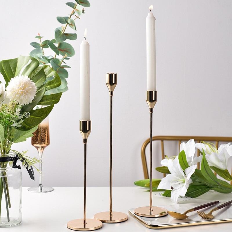 gold candlestick holder