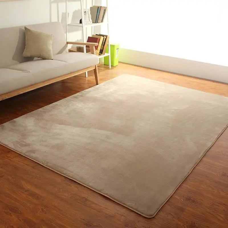 camel fluffy Area Rug