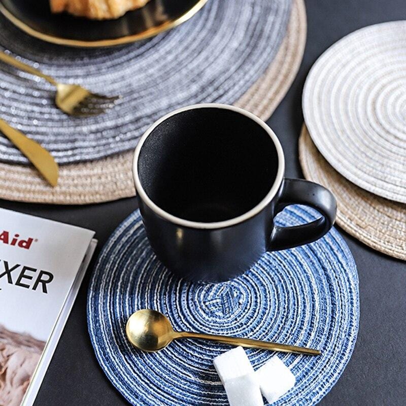 Solid Linen Placemat Coaster Pad