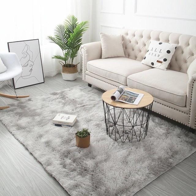 Grey Fluffy Carpet Rugs