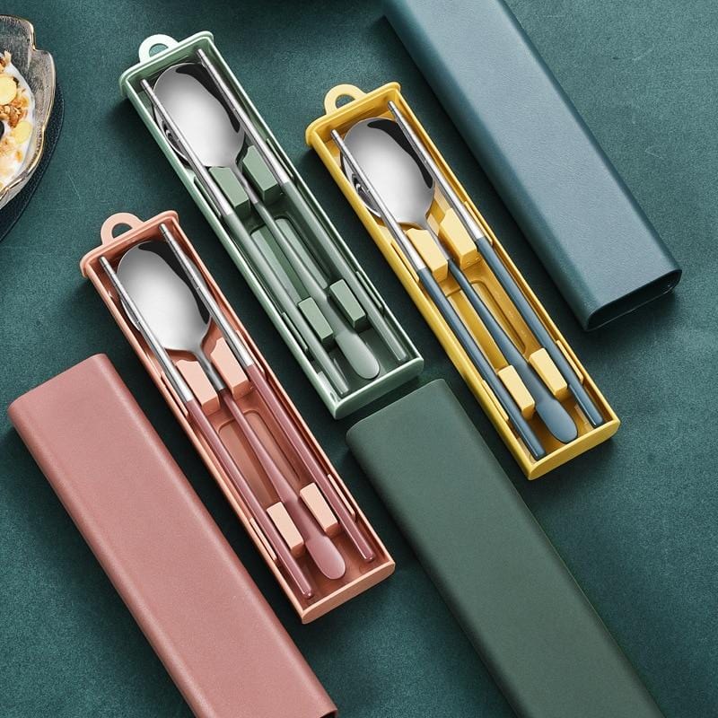 Stainless Steel Spoon Chopsticks Set - Decorstly