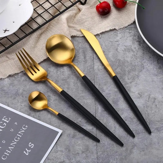 black flatware sets