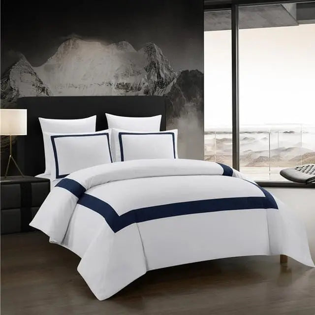 Plain White Blue Duvet Cover