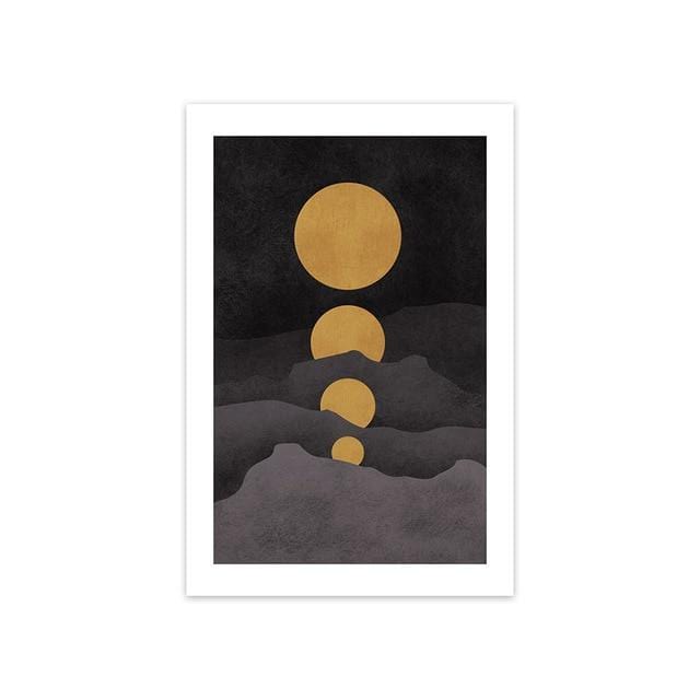 Landscape Mountain and moon Canvas