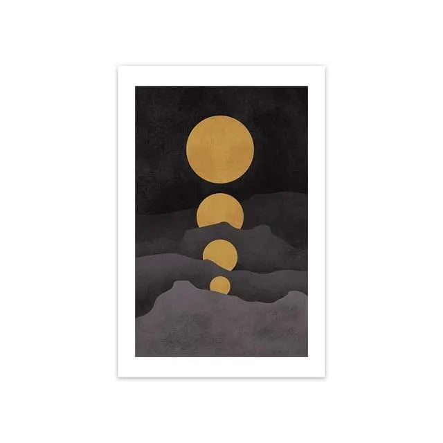 Landscape Mountain and moon Canvas