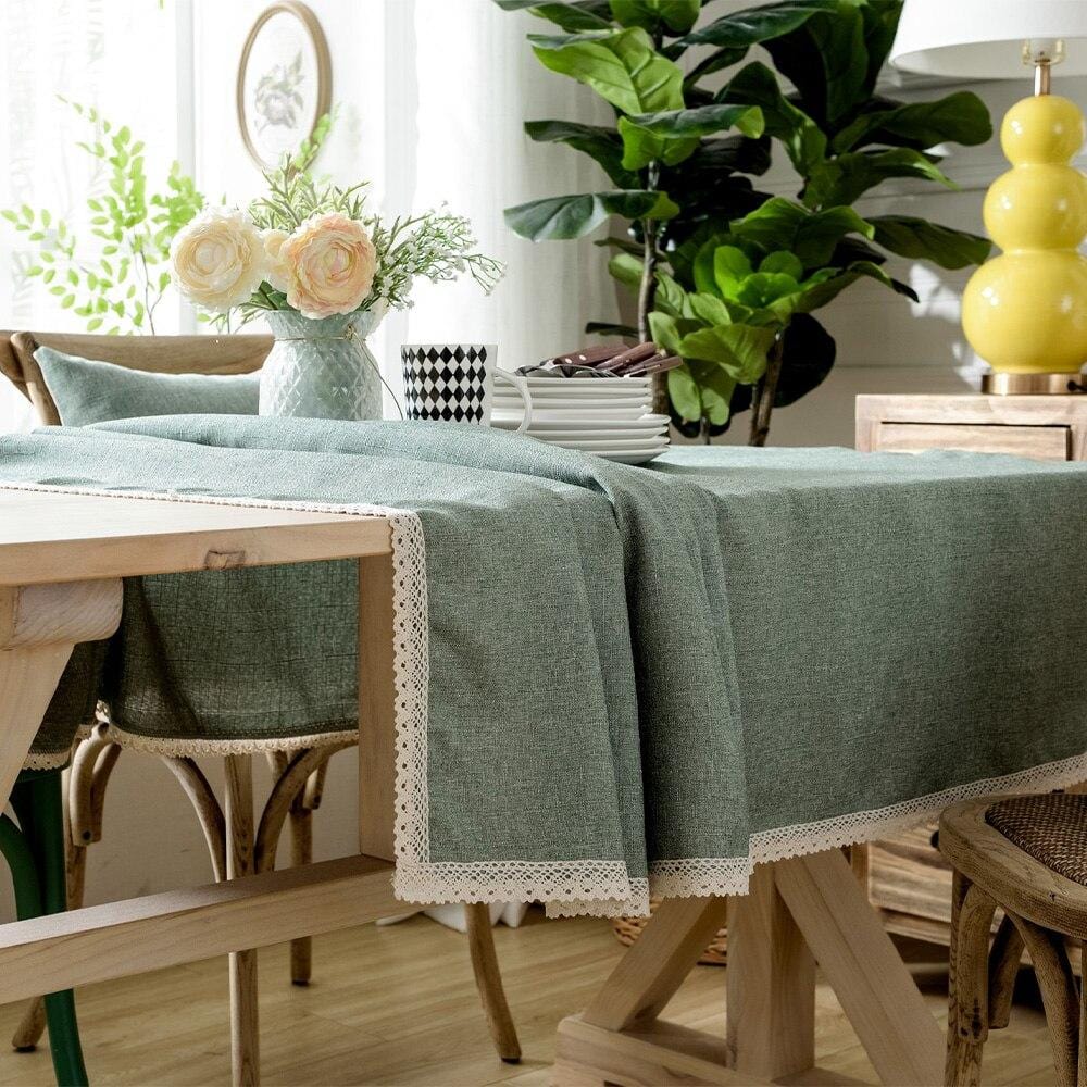 Lace Tassel Linen Tablecloth
