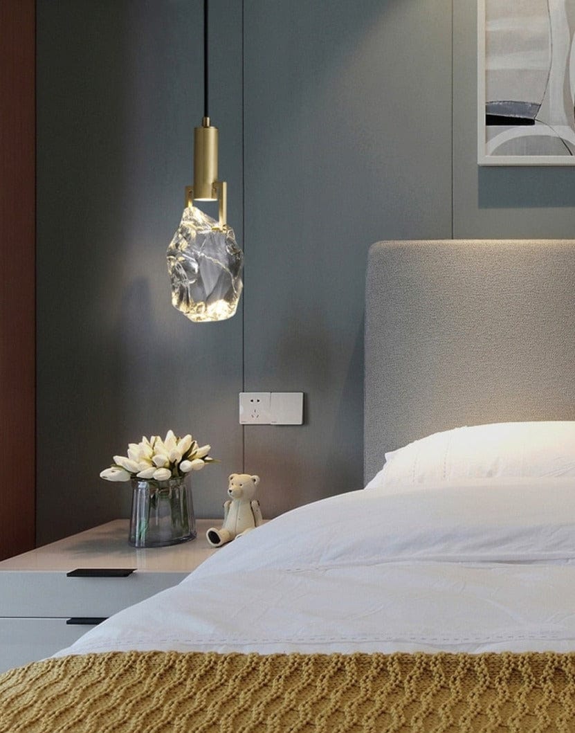gold and crystal pendant light
