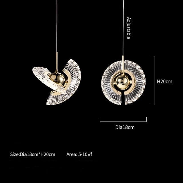glass pendant lights dimensions