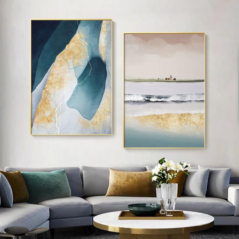 Gold Foil Seascape Canvas