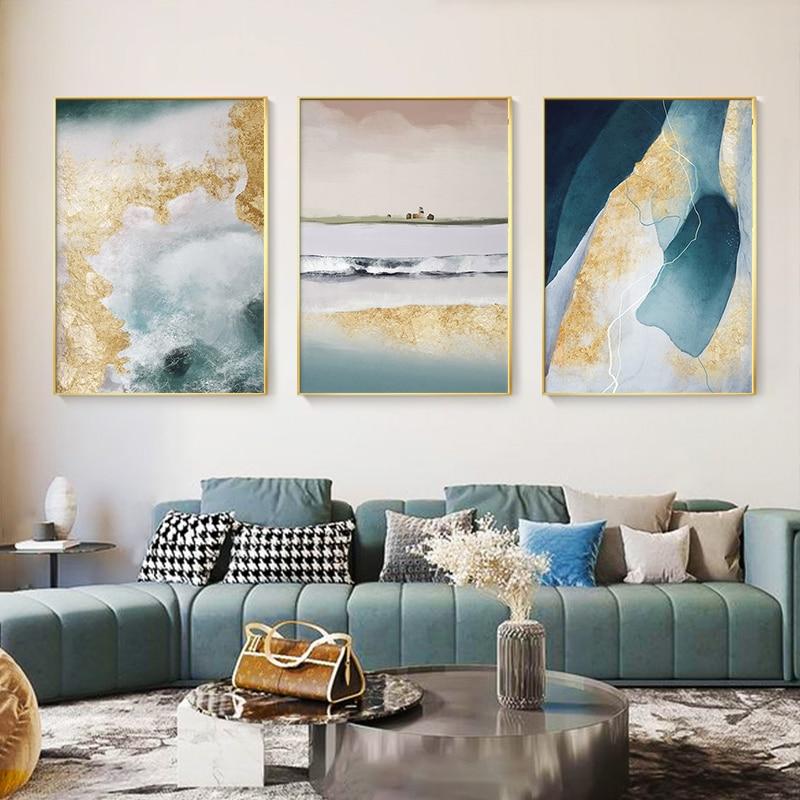 Gold Foil Seascape Canvas
