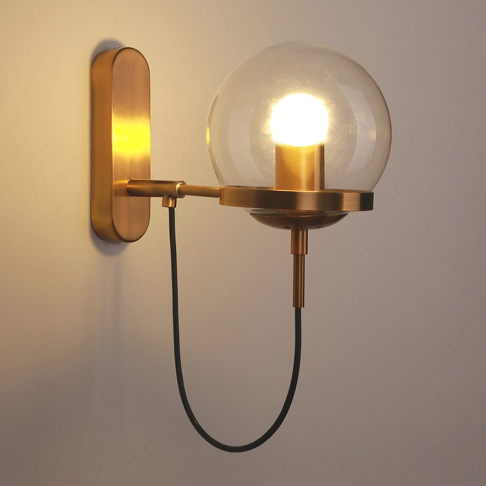 glass globe wall sconce
