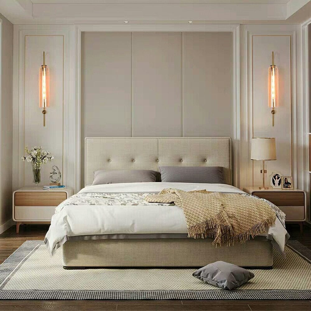 Brass Glass Wall Sconce for bedroom