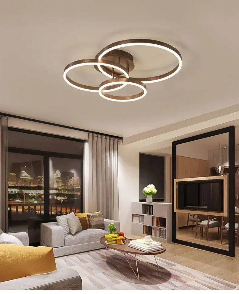 Round LED Circle Chandelier in living room