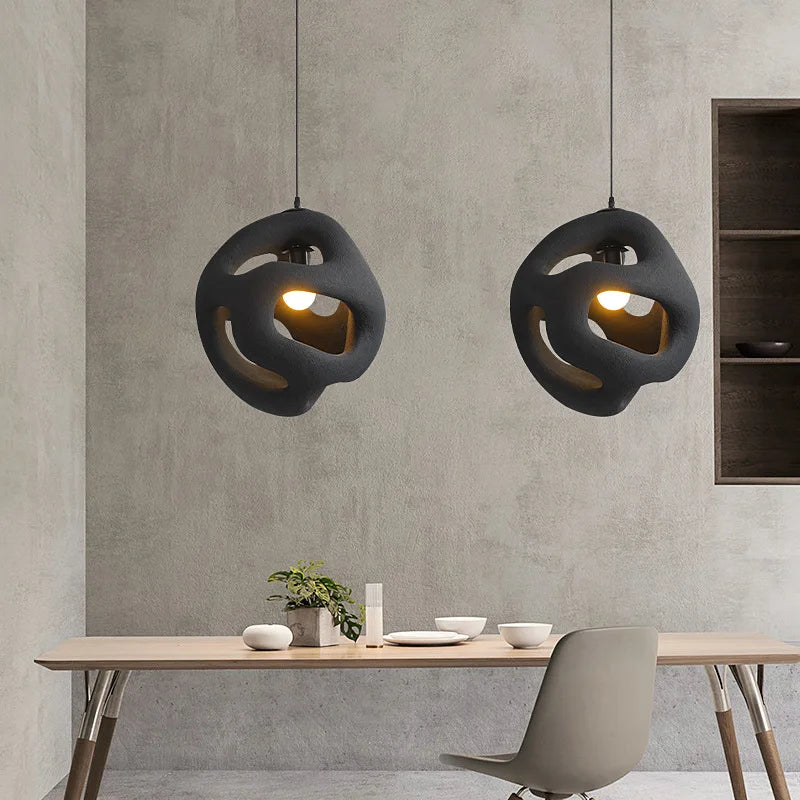 oversized black wabi sabi pendant lights