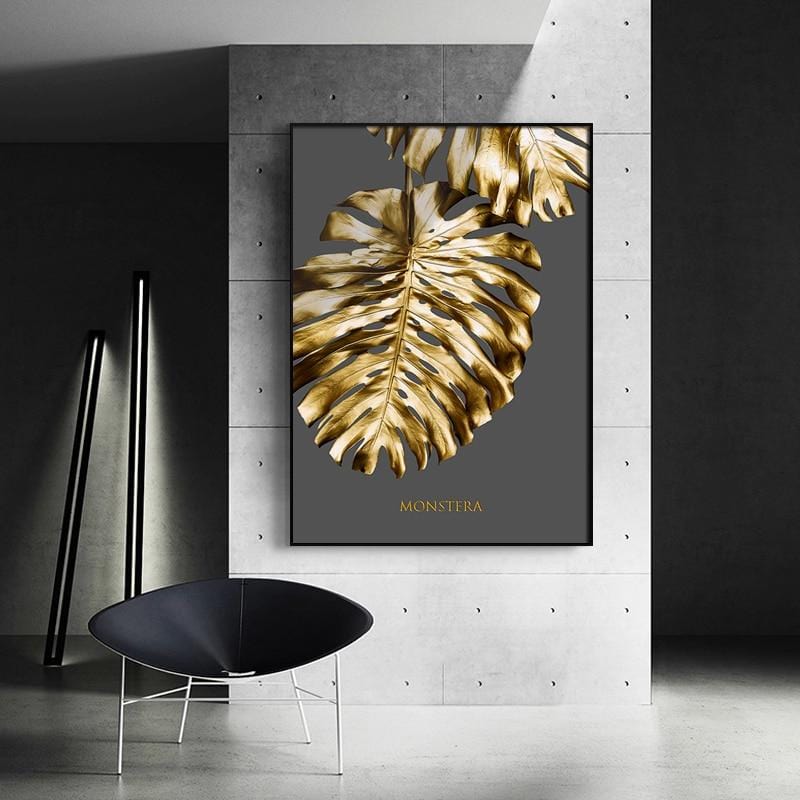 gold leaf abstract canvas wall art