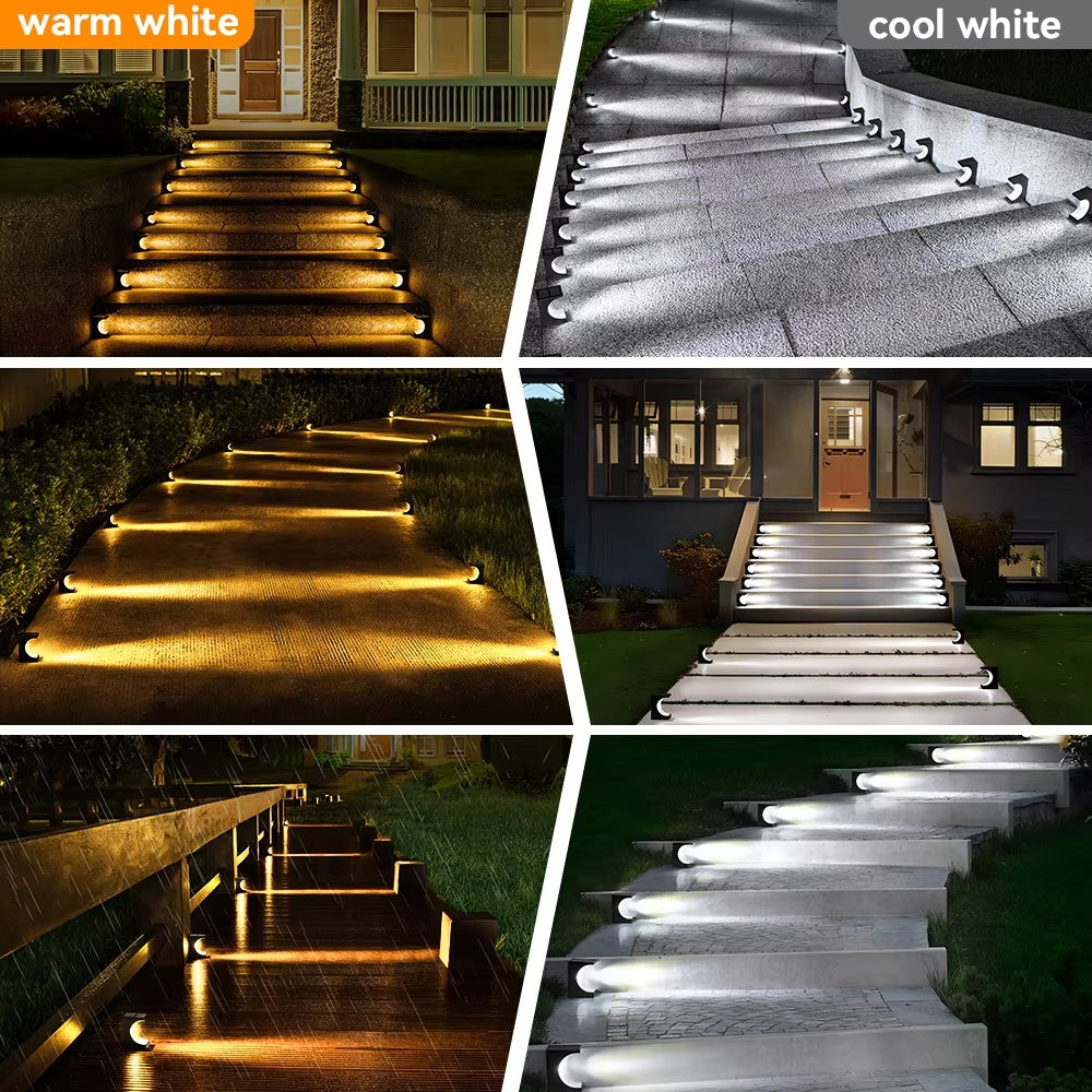 10PCS Outdoor Solar Step Lights