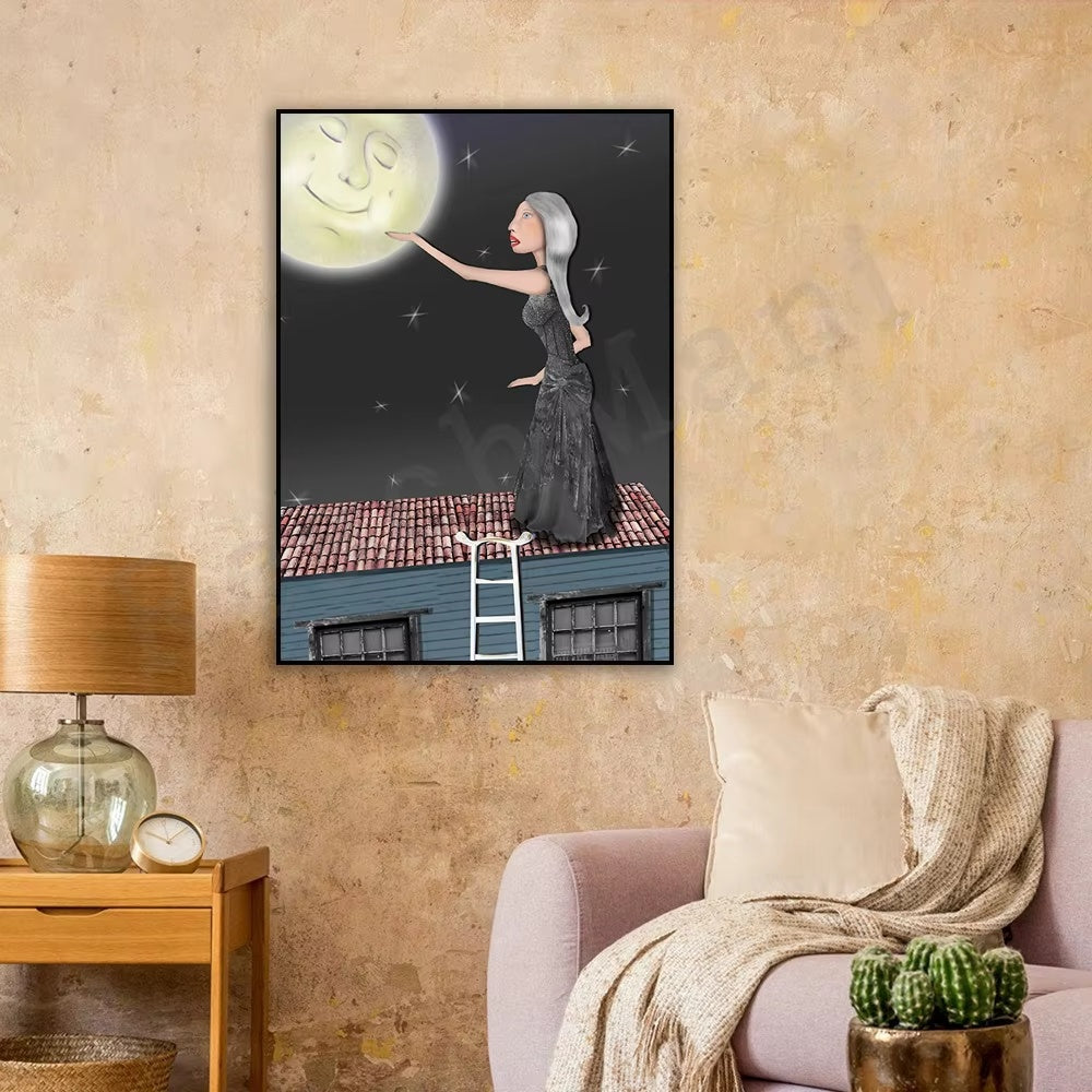 Reach for the Moon Canvas Painting