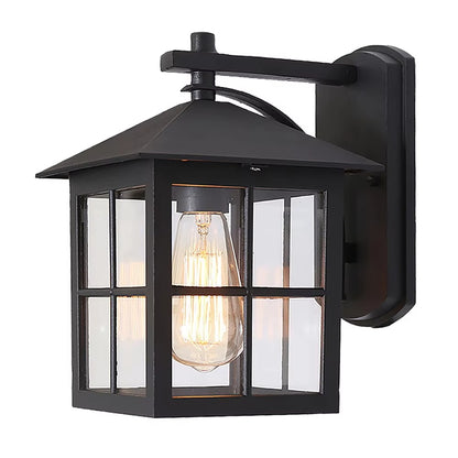 Modern Mystic Black Outdoor Wall Lamp Set of 2