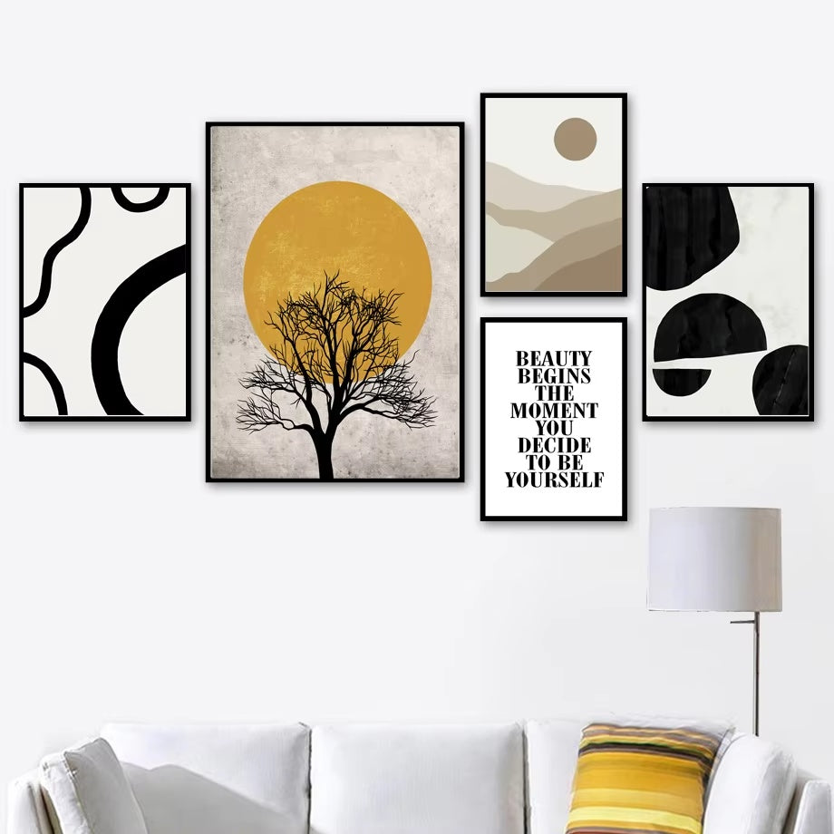 Tree Branches Under Sun Canvas Art