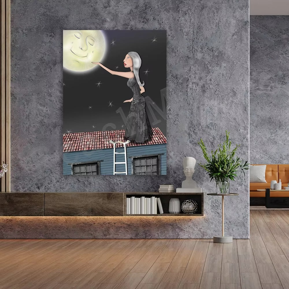 Reach for the Moon Canvas Painting