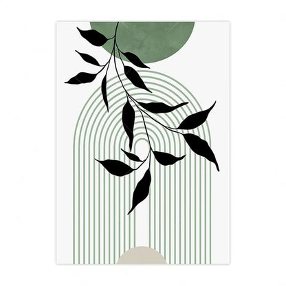 Sage Green Leaves Canvas Wall Art