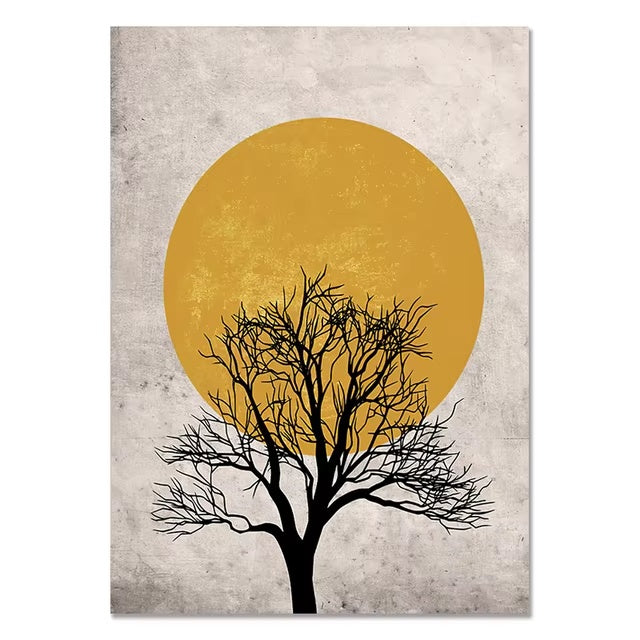 Tree Branches Under Sun Canvas Art