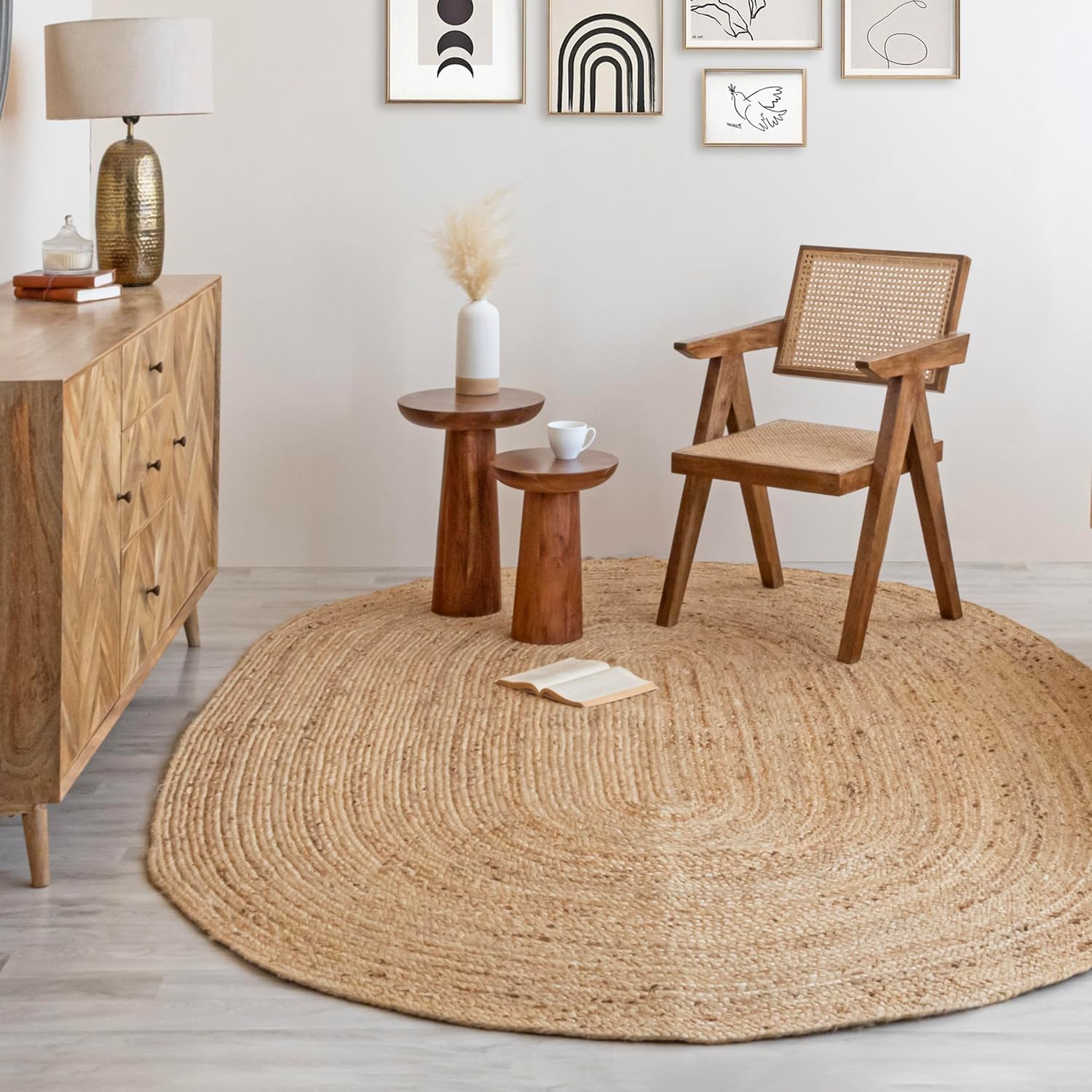 5x8 Braided Jute Oval Rug 1