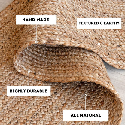 5x8 Braided Jute Oval Rug 5