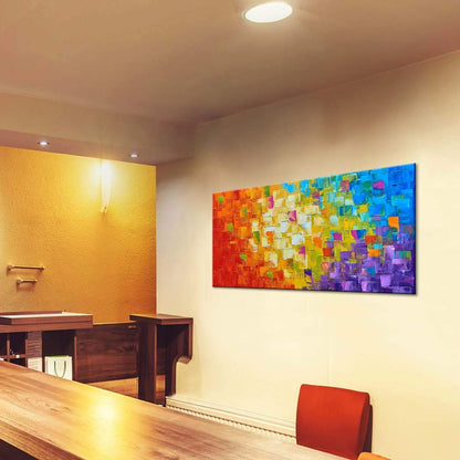 Abstract Colorful Textured Oil Painting