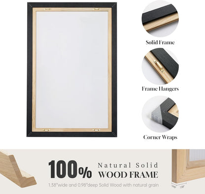 2PCS Black and White Abstract Canvas Art