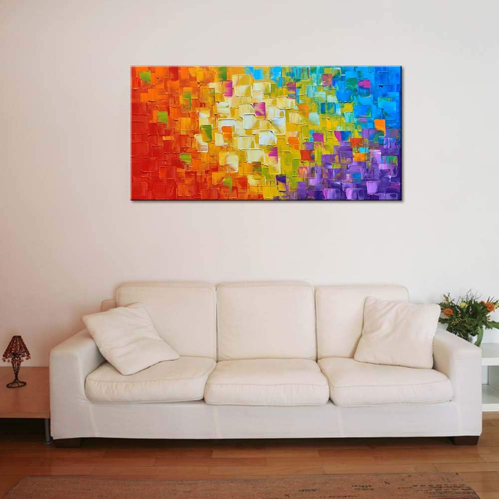 Abstract Colorful Textured Oil Painting