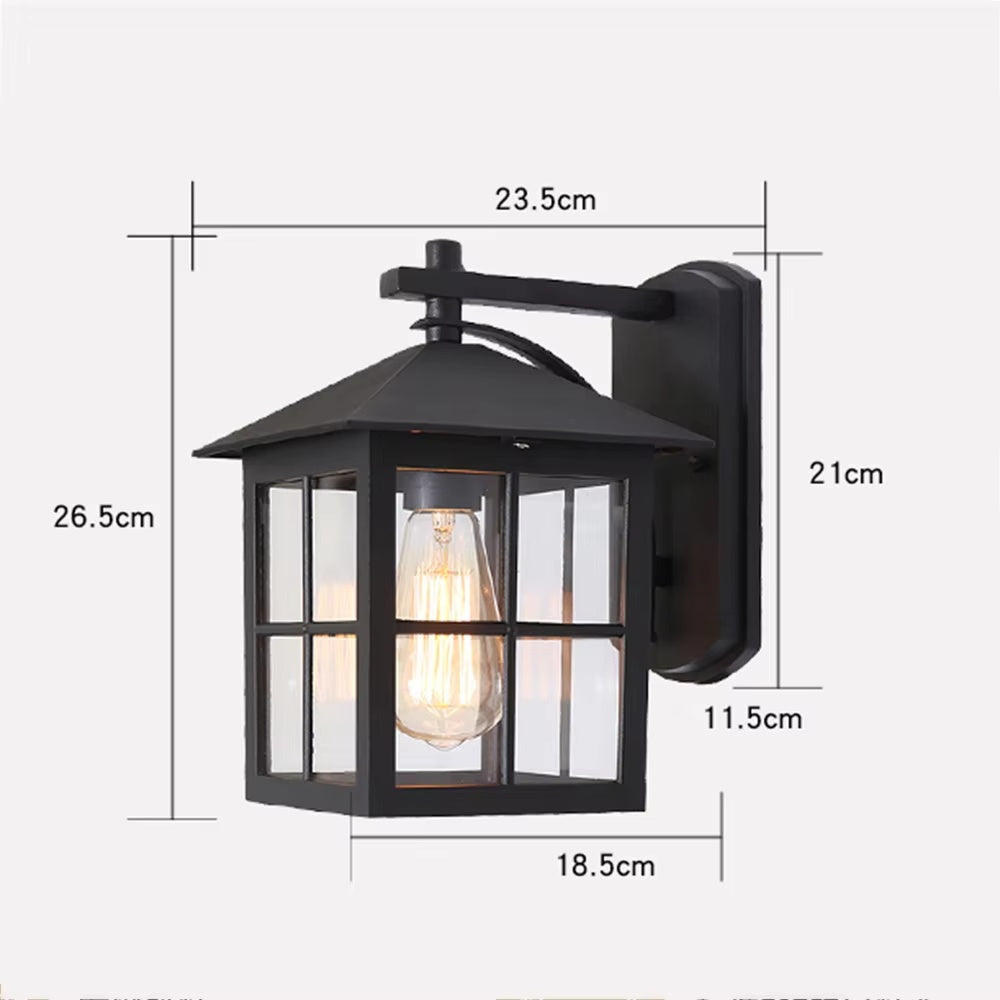 Modern Mystic Black Outdoor Wall Lamp Set of 2