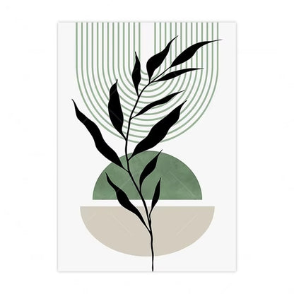 Sage Green Leaves Canvas Wall Art