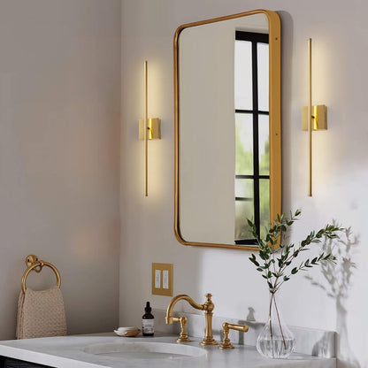 Minimalist Gold Strip Wall Sconces Set