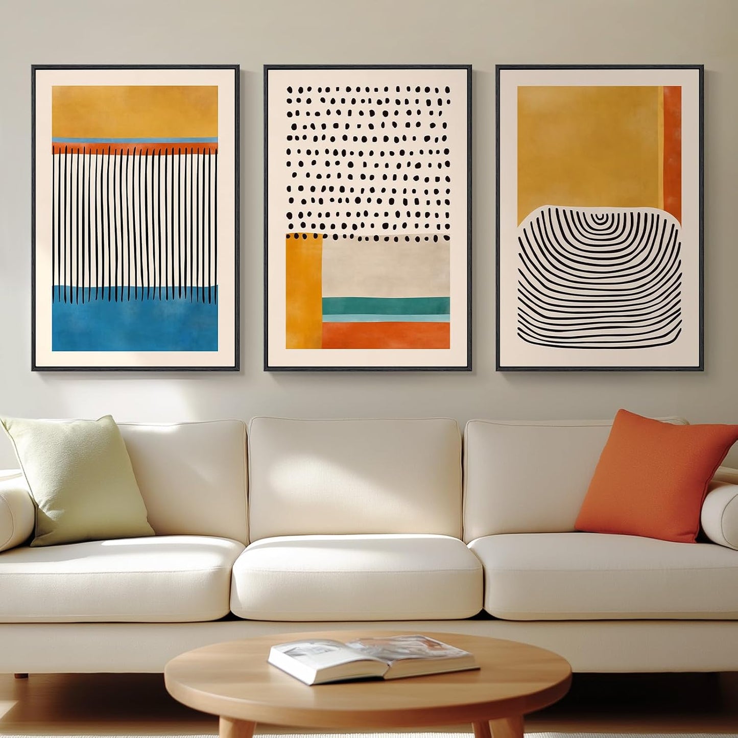 3PCS Colorful Framed Abstract Canvas Arts